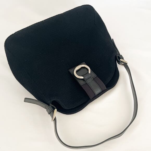 BURBERRY Blue Label Shoulder Satchel Bag Black Canvas Fabric - Picture 10 of 15